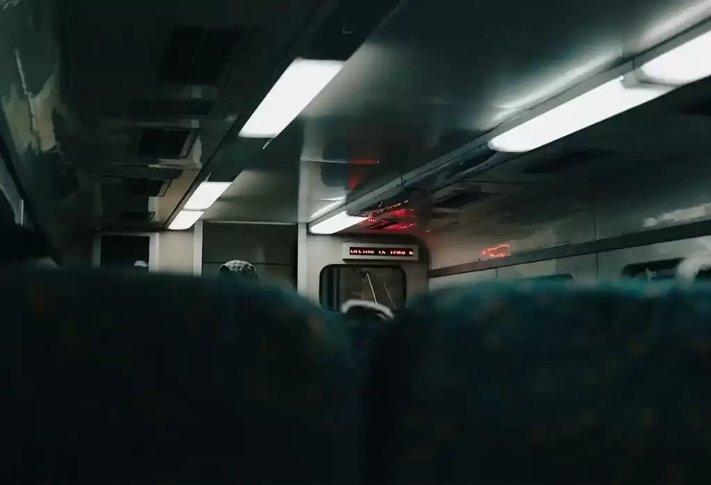 Inside the subway car between Tehran - Karaj